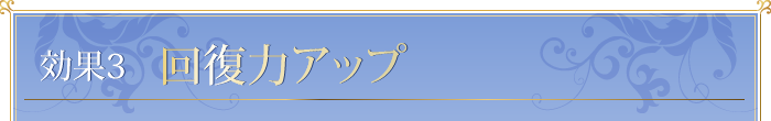 効果3 回復力アップ